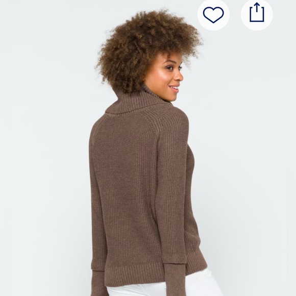 MARKET & SPRUCE Brown Cowl Neck Waffle Stitch Sweater Size XL Great Cond. - Picture 4 of 12